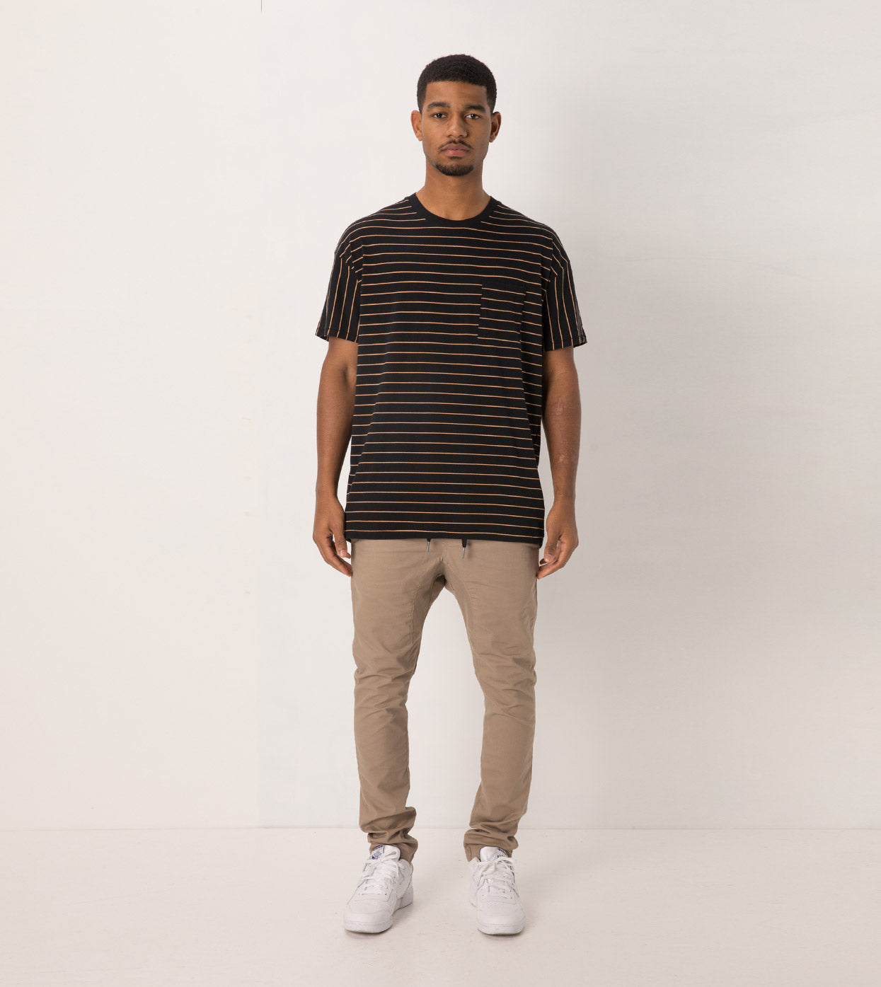 Stripe Rugger Tee Black/Biscuit
