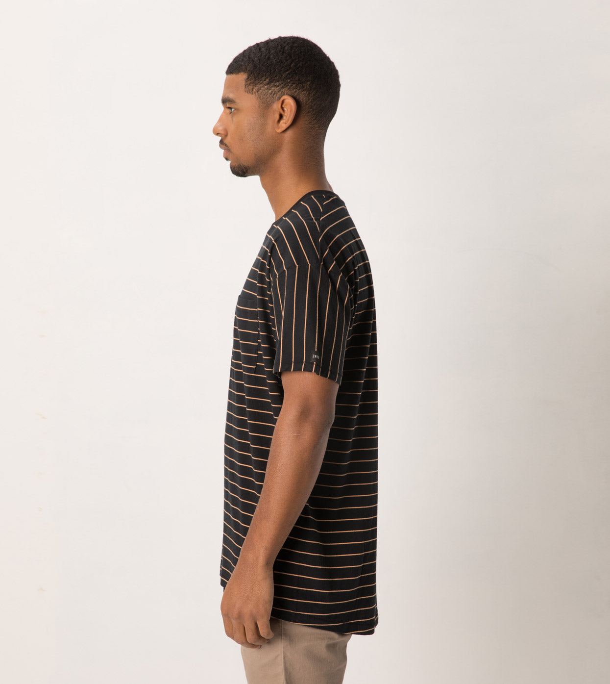 Stripe Rugger Tee Black/Biscuit