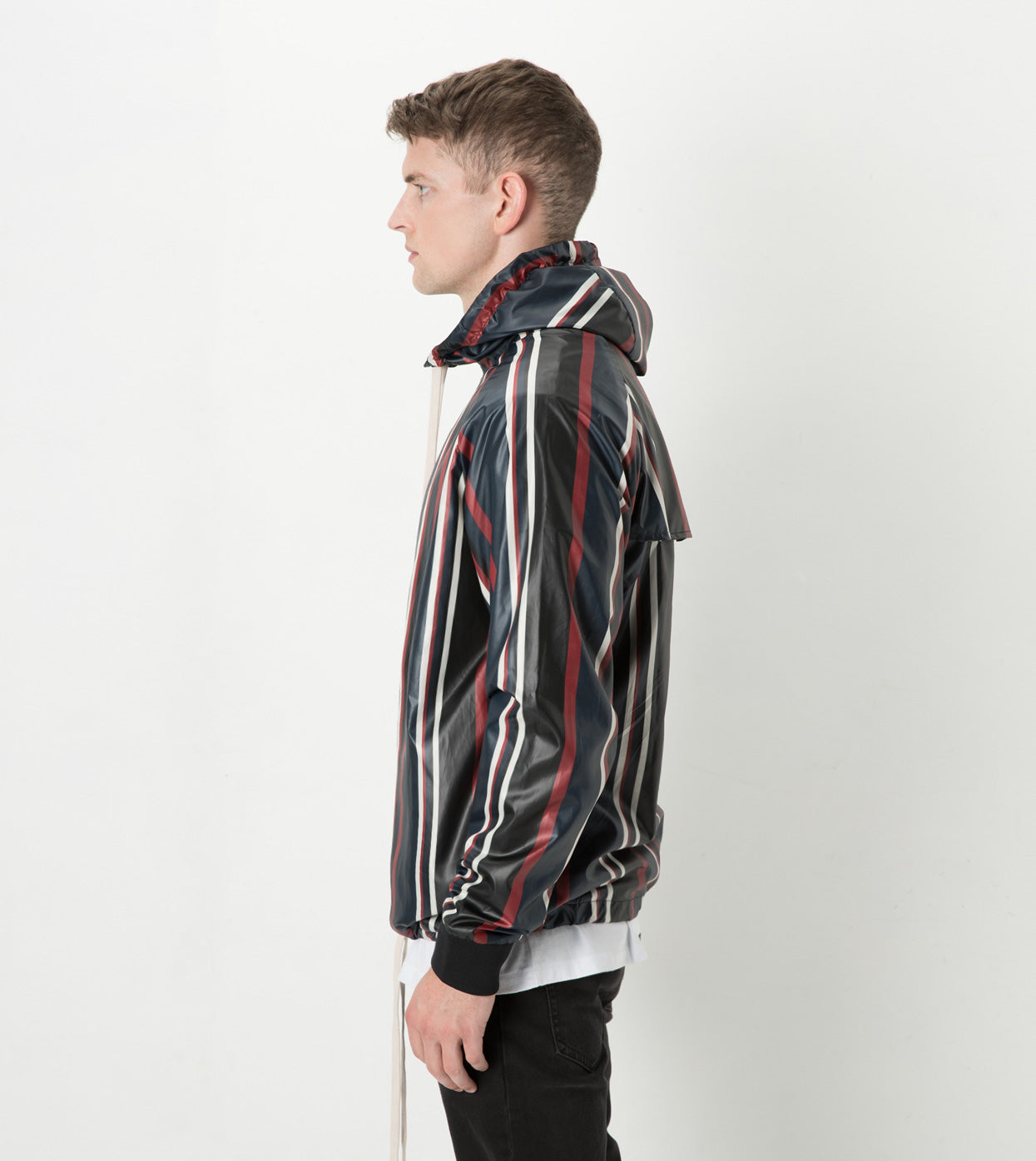 Stripe Storm Spray Jacket Ink/Dark Cherry