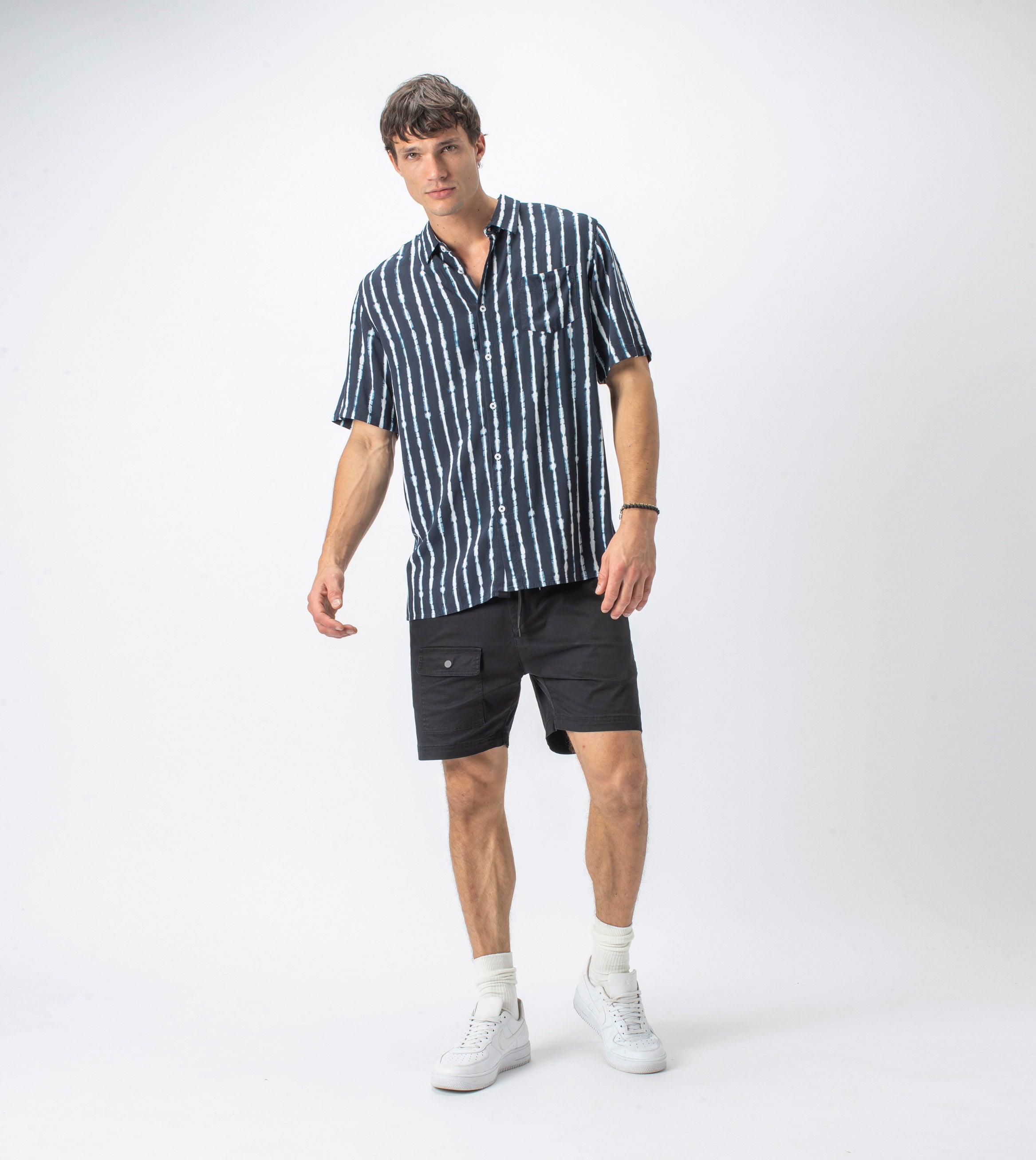 TD Stripe SS Shirt Ink/White