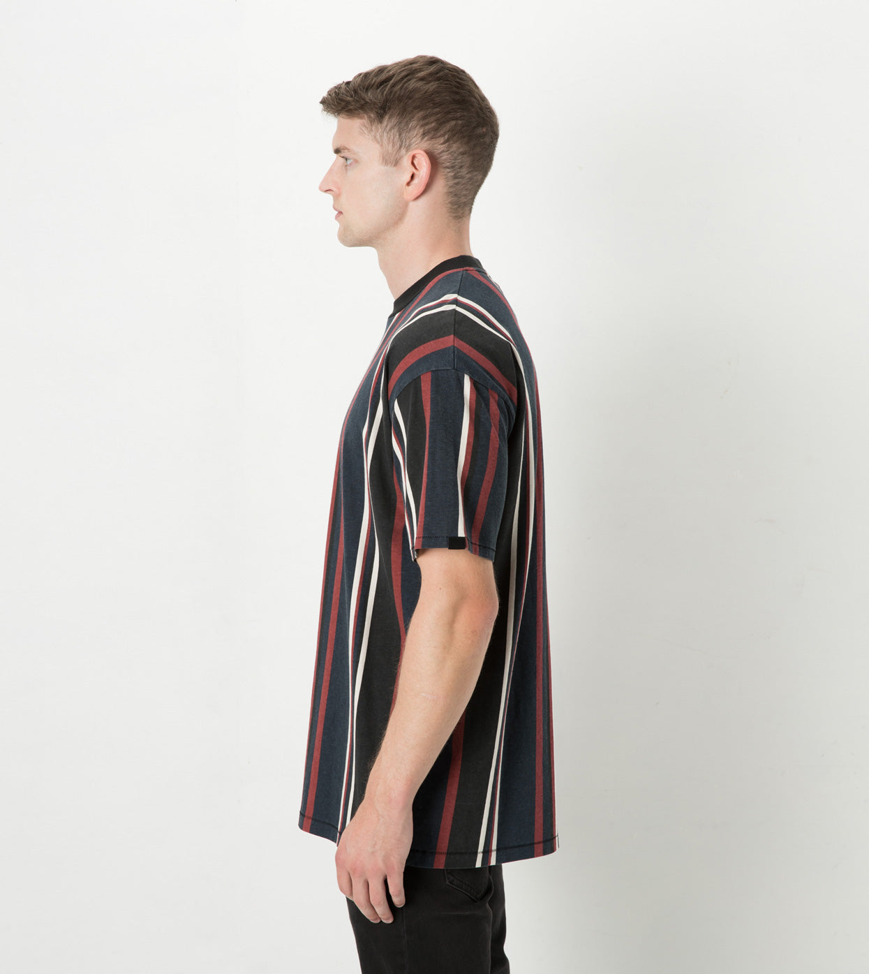 Vertical Box Tee Ink/Dark Cherry