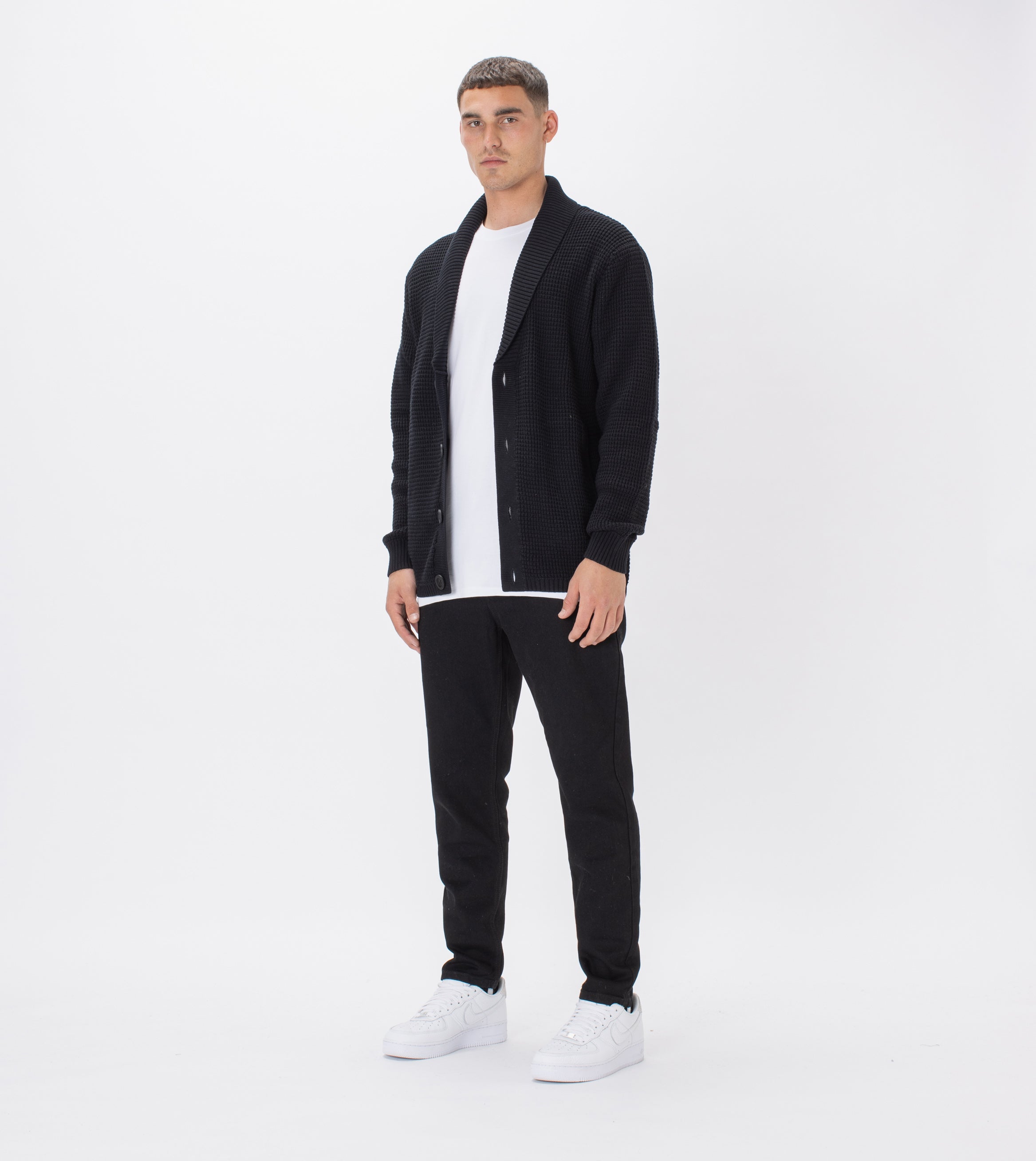 Waffle Harlem Cardigan Black