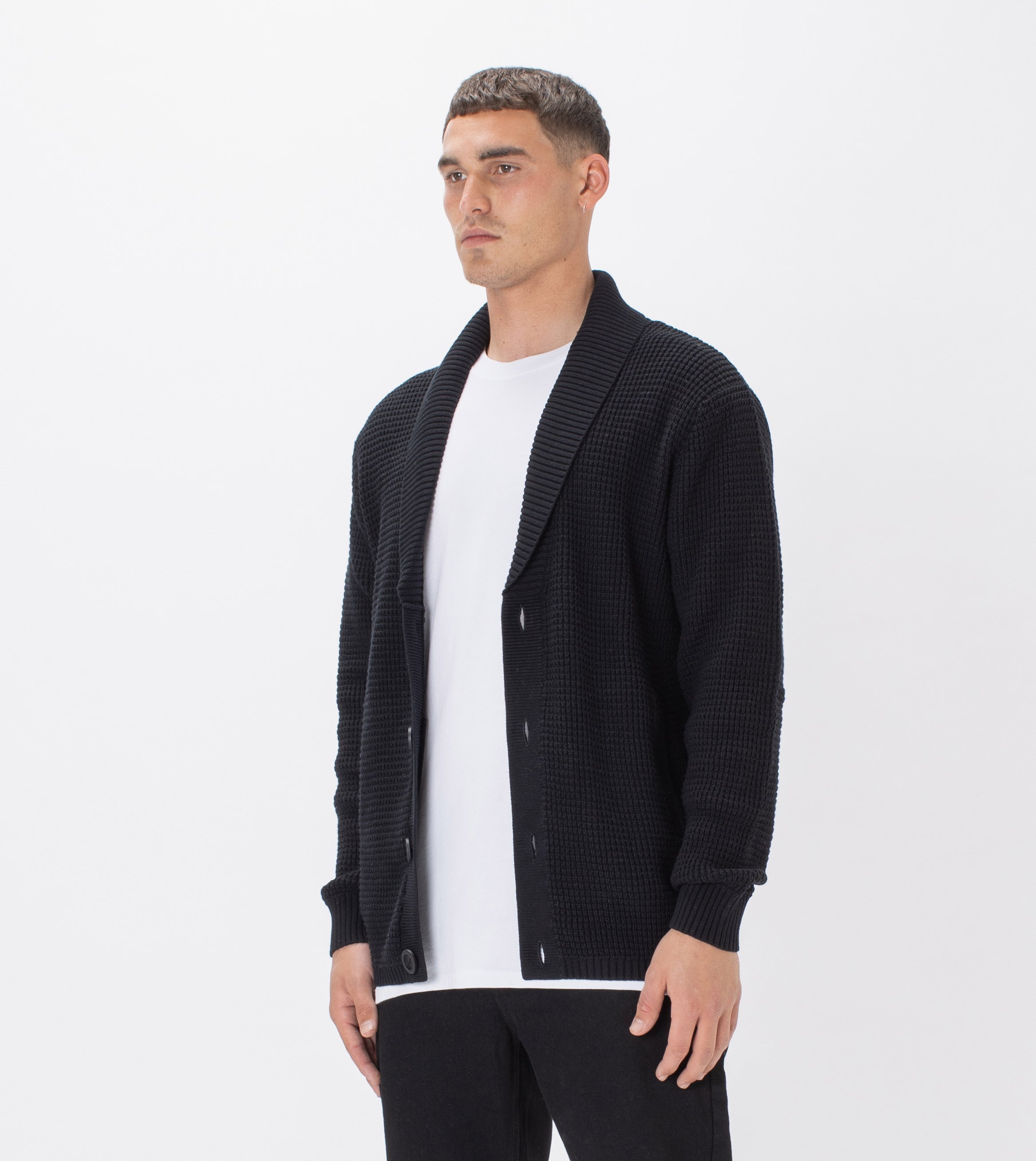 Waffle Harlem Cardigan Black