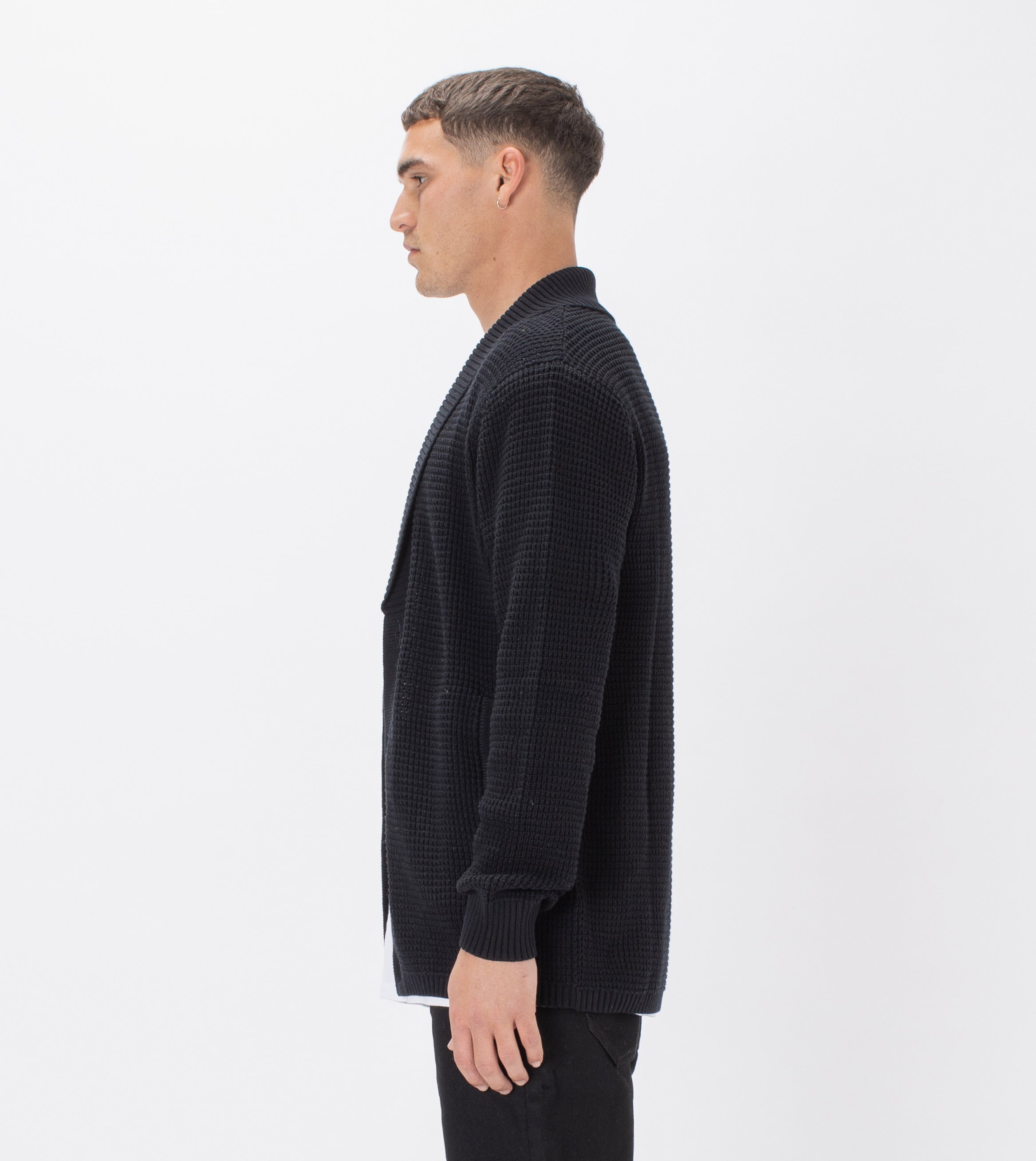 Waffle Harlem Cardigan Black